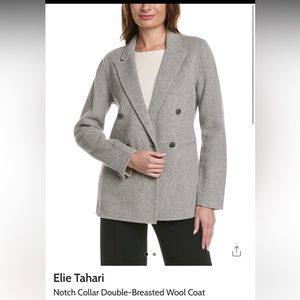 Elie Tahari
Notch Collar Double-Breasted Wool Coat size L
